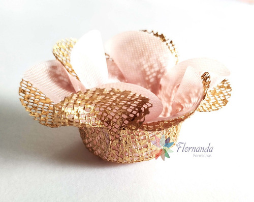 120 Forminhas Doces Finos Flor Tela E Tecido Casamento