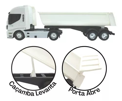 Carreta Brinquedo Miniatura Iveco Hi-way Basculante Caçamba