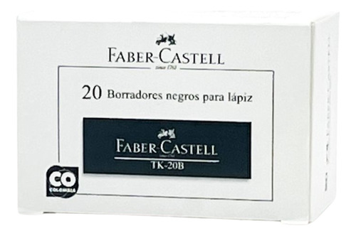 Pack De 20 Borradores Negros Tk-20b - Calidad Faber-castell