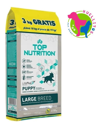 Top Nutrition Puppy/cachorro Large X 15+3kg- Envio Gratis