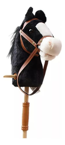Para Caballo De Madera Con Palo, Juego De Negro Con Rodillo