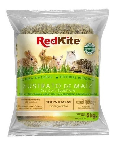 Sustrato De Maíz Biodegradable Para Roedores 5 Kilos Redkite