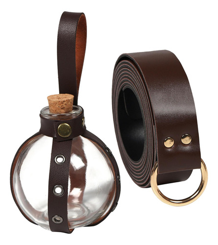 Cinturón Accesorios Medievales Hecha A Anillos Marrones