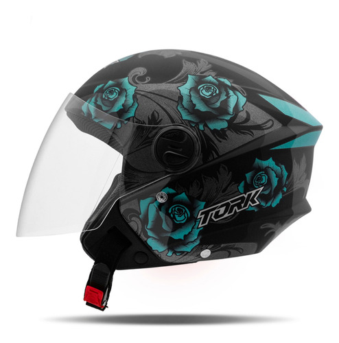 Capacete De Moto Feminino Flores Brilhante Viseira Cristal