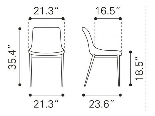 Silla De Comedor Magnus Negro/acero Këssa Cdmx Color de la estructura de la silla Plata Color del asiento Negro Diseño de la tela Liso