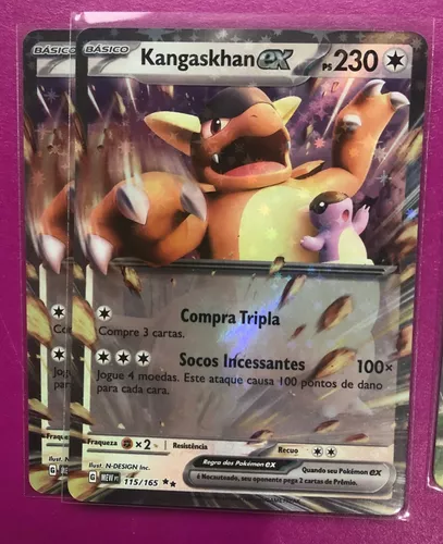 Carta Pokémon Original Kangaskhan ex 115/165 coleção 151