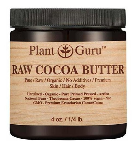 La Manteca De Cacao En Bruto 4 Oz 100% Puro Dulce Natural Pr