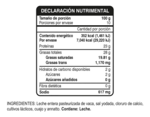 Queso Menonita Chihuahua 2kg