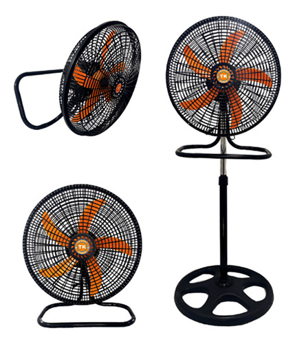 Waroom 3 Velocidades Altura Ajustable Ventilador 3 En 1 18 Pulgadas Pedestal 5 Aspas Naranja