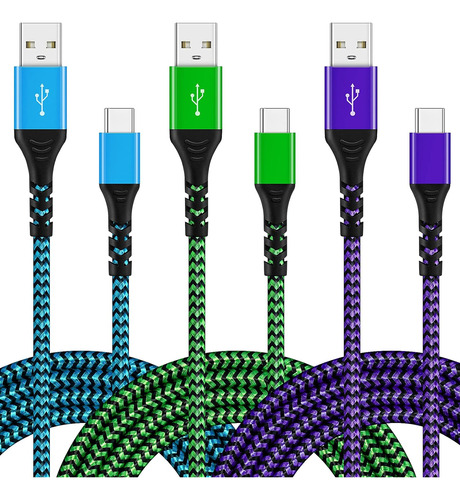 Cable Usb Tipo C Boxeroo (paquete De 3, 10 Pies), Carga R...