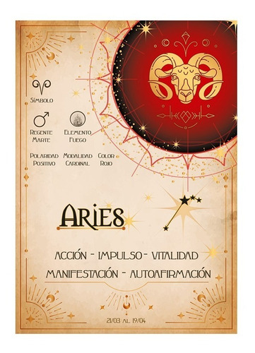 Cuadro Descarga Digital/zodiaco Aries/pdf Arte Digital/deco