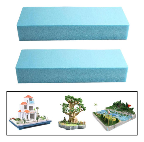 2x Craft Board Foam Diy Paisaje Paisaje 30cmx10cmx3cm