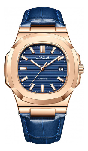 Reloj Mecánico Automático De Cuero Onola 3853a Para Hombre