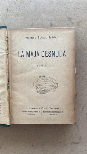 La Maja Desnuda - Blasco Ibañez, Vicente (dd2) (Usado)