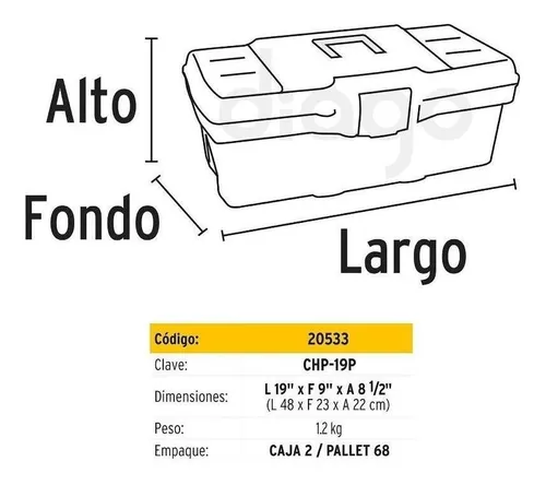 PRETUL CAJA HERRAMIENTAS 48cm BROCHE AMARILLO(2)