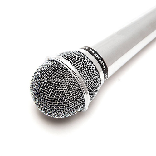 Combo X 2 Microfono Dinamico Metal Cromado Cable Pie Pipeta