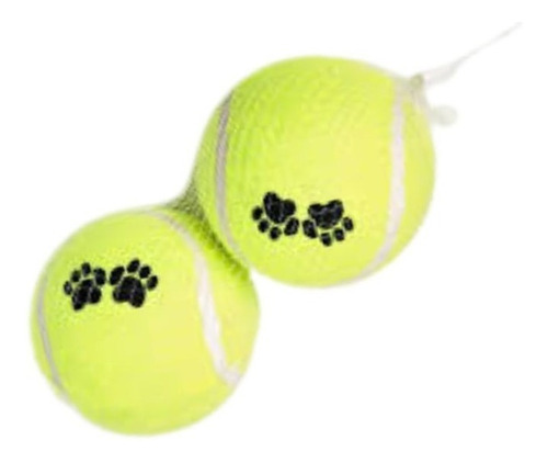Brinquedo Bola Tenis Pet Cachorro Cao Chalesco - Kit 2 Un Cor Amarela