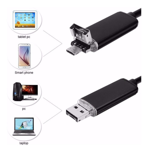 Cámara Inspección Endoscopio Usb 10 Metros 7 Mm 6 Leds Hd