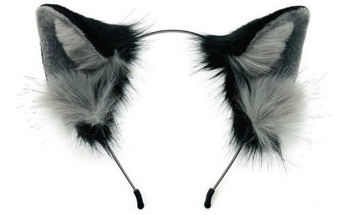 Diadema Diadema Divertida De Zorro Lobo Gato Negro Oreja Par