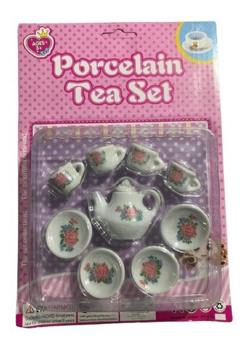 Set Vajilla Porcelana Te Juguetería Porcelana Niña X9 Piezas