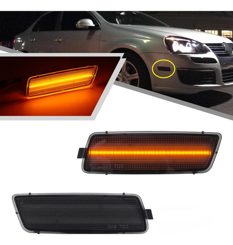 2 Luz Led Ambar Marcador Lateral Para Volkswagen Mk5 Golf