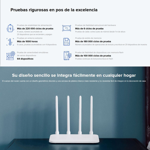 Xiaomi Mi 4a, Router Inalámbrico Wifi Dual Band Ac1200, 64mb
