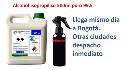Imagen 1 de 2 de Oferta Alcohol Isopropilico 500 Ml Gratis Spray Dispensador 