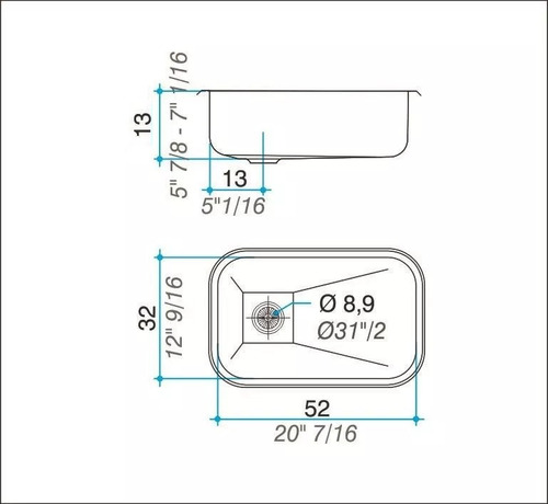 Pileta Bacha De Cocina Simple Johnson Zz52 B 52x32 Acero