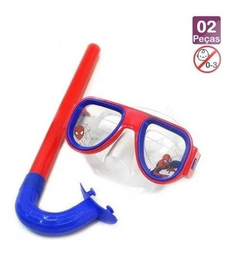 Kit Mergulho Infantil Homem Aranha Mascara E Snorkel