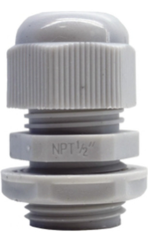 Conector Plástico Blanco Tipo Glándula Para Rosca Npt 1 2 