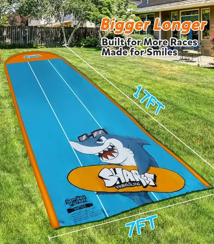 BANZAI Triple Racer Toboggan aquatique 3 terrains de course et piscine
