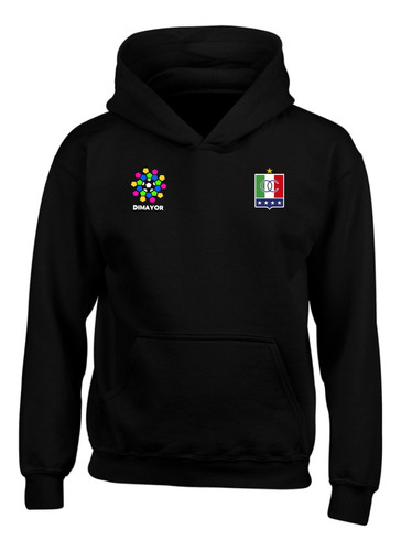 Buzo Once Caldas Col Saco Capota Hoodie Serie Black