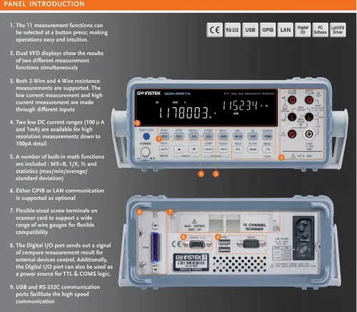 Multímetro Digital Banco Gw Instek Gdm8261a Tester