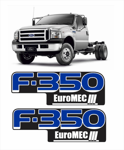 Par Adesivo Emblema Resinado Ford F350 Euromec Cor PADRÃO