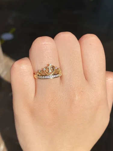 Anillo Corona Modelo 15 A os Oro 10k Estuche Garant a Envio