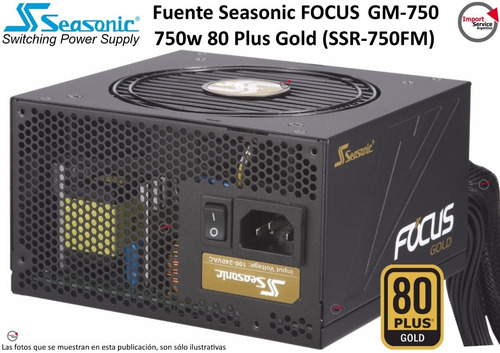 Imagen 1 de 8 de Fuente Seasonic Focus Gm-750 750w 80 Plus Gold (ssr-750fm)
