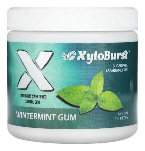Chicles Xyloburst, Con Xilitol, Menta Wintermint 100pzas