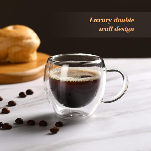 Juego De 2 Tazas De Espresso Con Asa, 74 Ml