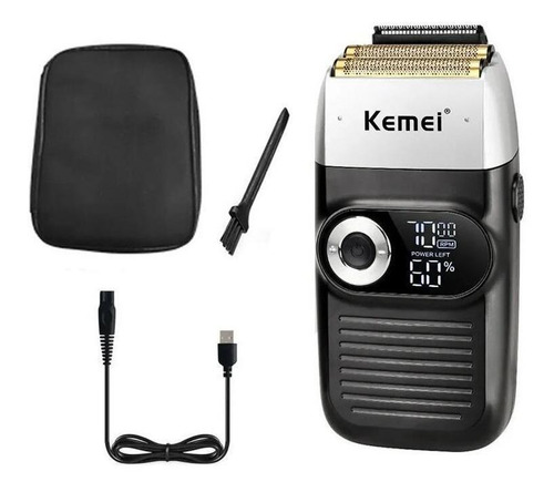 Máquina afeitadora Kemei KM-2026 negra 110V/240V