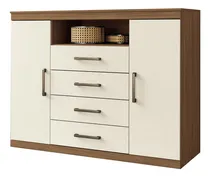Comprar Comodas Cajoneras 2 Puertas 4 Cajones Dormitorio Cafe 303844