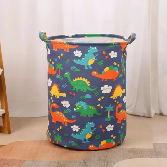 Cesto Organizador Infantil Brinquedos Roupas Dobrável Tam G Azul