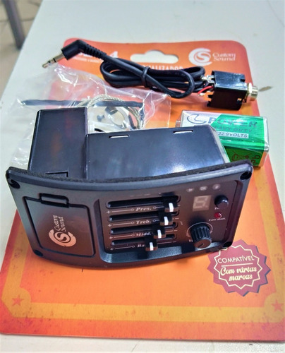 Imagem 3 de 4 de Captador De Violão Custom Sound Ceq-4 Afinador E Equalizador