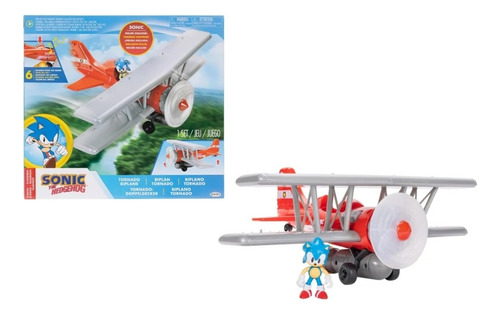 Sonic The Hedgehog Avioneta Con Sonidos Y Luz Sonic Rojo Con Gris