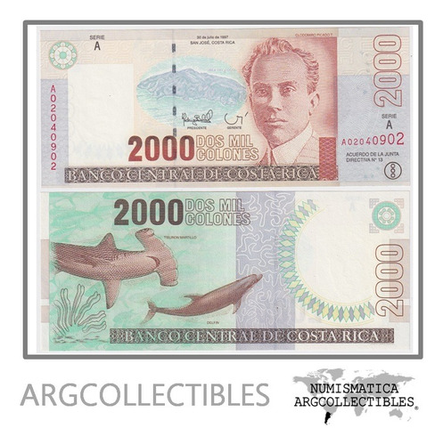 Costa Rica Billete 2.000 Colones 1997 P-265 Unc