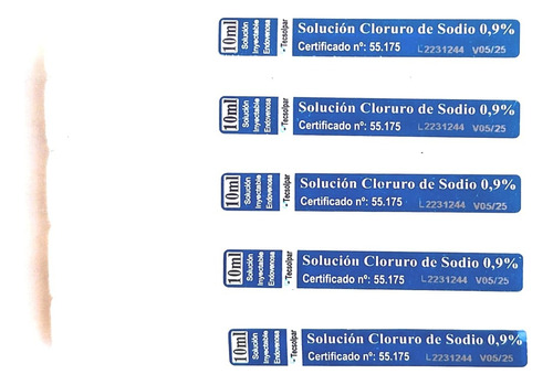 Ampollas Solución Cloruro De Sodio 10ml Tecsolpar X 25unid.