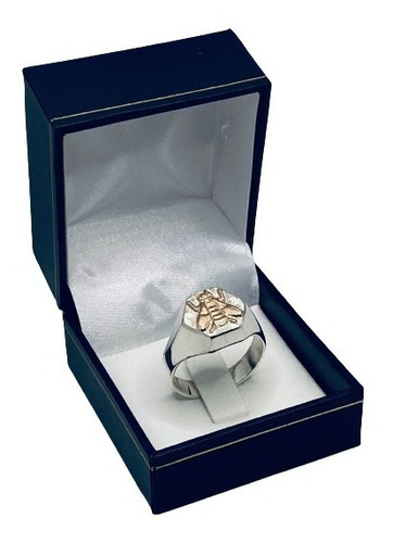 Anillo Profesión Maestra Plata Y Oro Sello