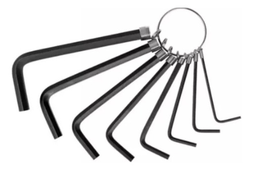 Llaves Allen Hexagonales X10 Piezas Color Negro