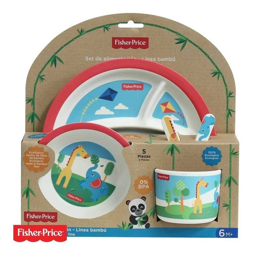 Set De Alimentación Linea Bambú Jirafa Fisher-price 5 Piezas