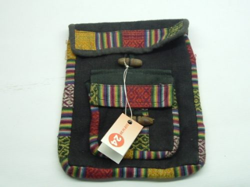 Cartera Bolso, Artesanía Latinoamericana, Tela Negra. Sob 