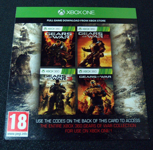 Voucher Gears Of War 1 2 3 Judgement Xbox One 360
